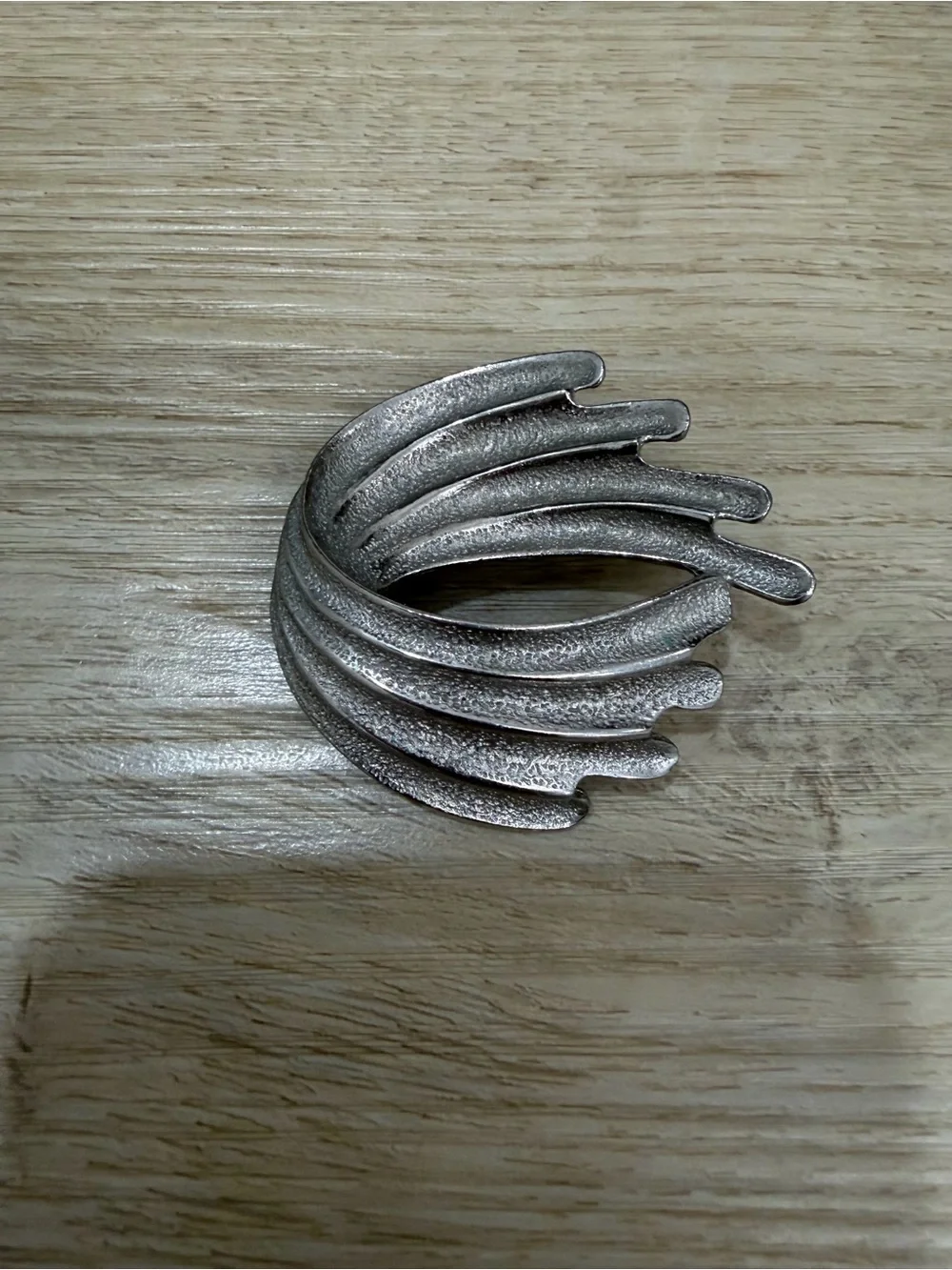 Vintage Silver Abstract Textured Spiral Brooch Costume Jewelry Women's Accessory